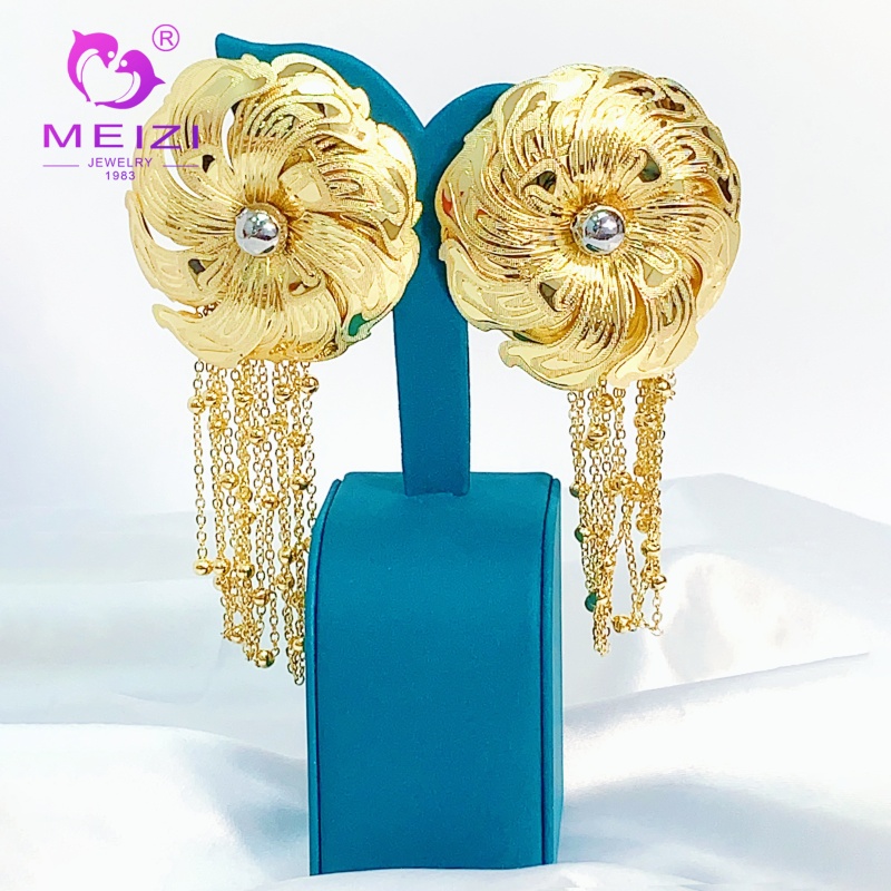 pendientes de flores para niñas con circonita cúbica de moda