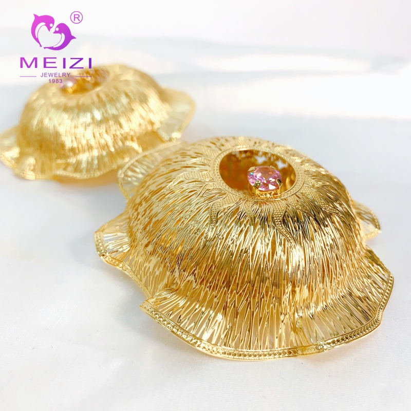 designer gold diamond flower earrings for women