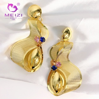 anting-anting besar berlapis emas 18k mungil sederhana antik untuk wanita