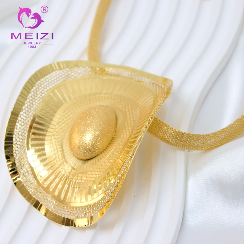 ladies chain gold necklace pendant set with earrings