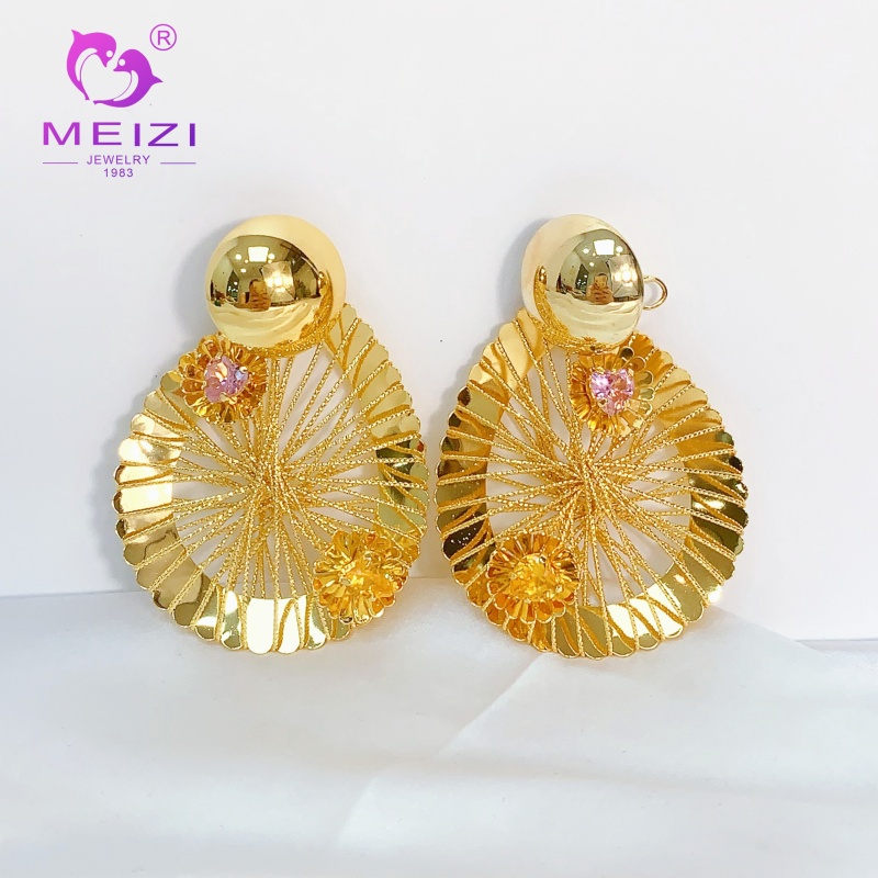 18k gold real diamondear studs wedding earrings for women