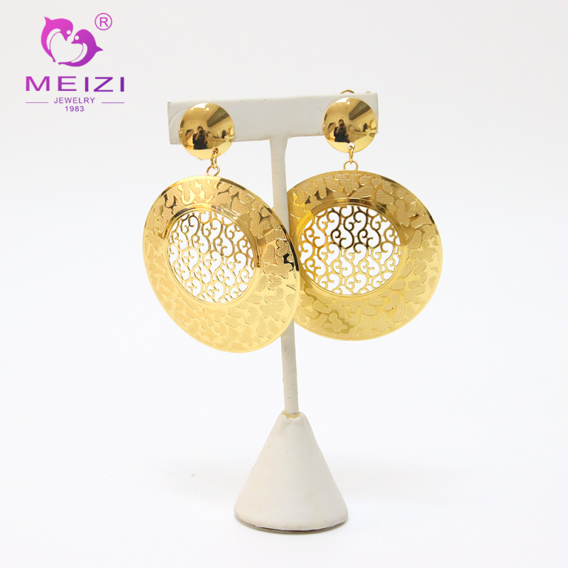 women's fashion chain gold necklace earring set