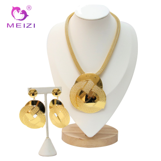 rose gold bridal bridesmaid wedding necklace and earring set