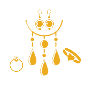 conjunto de joias em placa de ouro