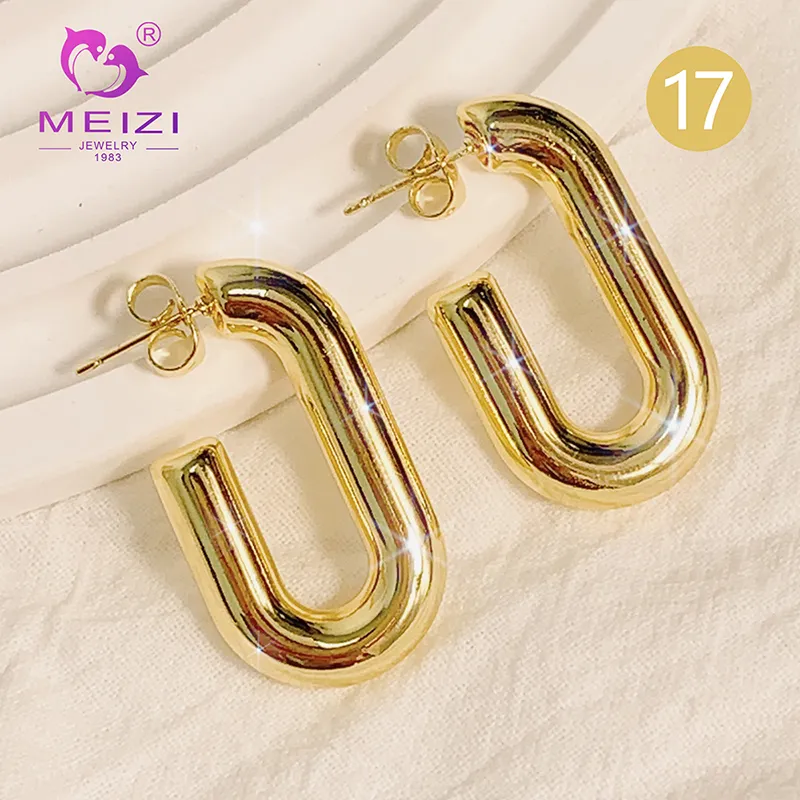 Pendientes de boda de aro de oro hipoalergénicos para mujer.