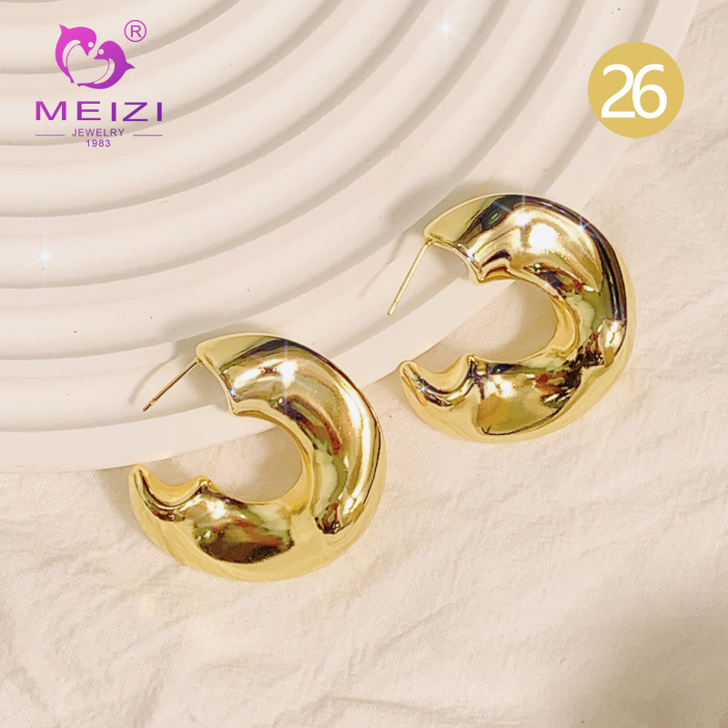 gold hoops huggie wedding earrings for women