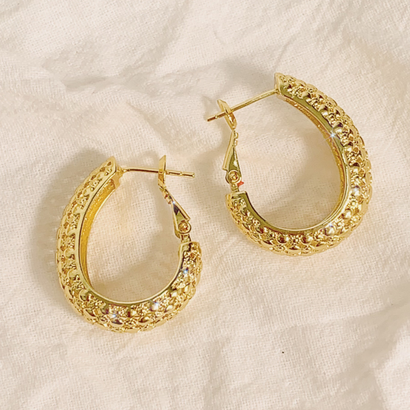 gold hypoallergenic real designer earrings for women