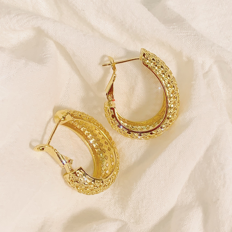 gold hypoallergenic real designer earrings for women