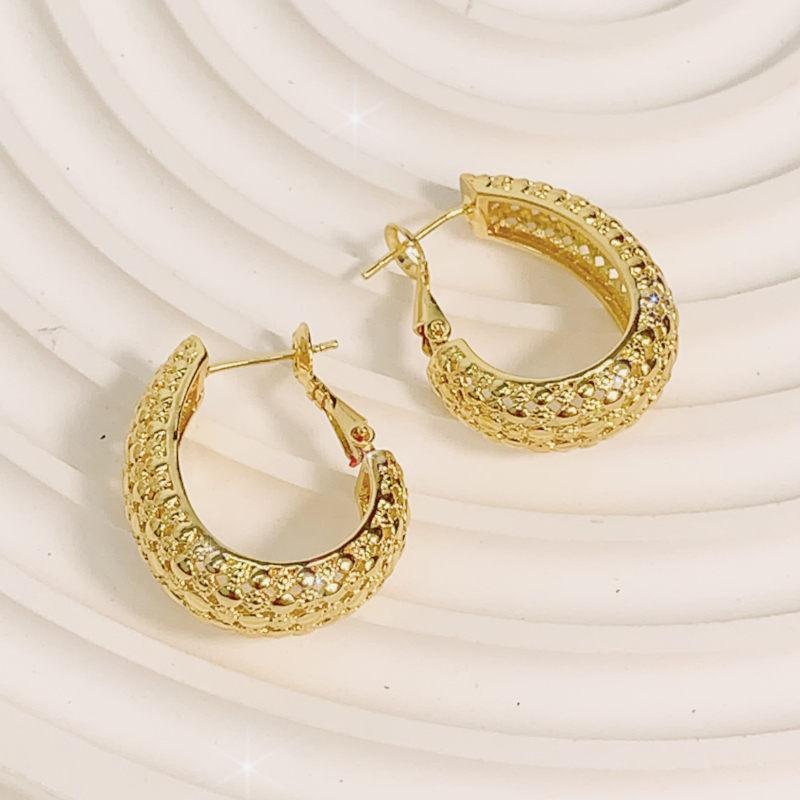 gold hypoallergenic real designer earrings for women