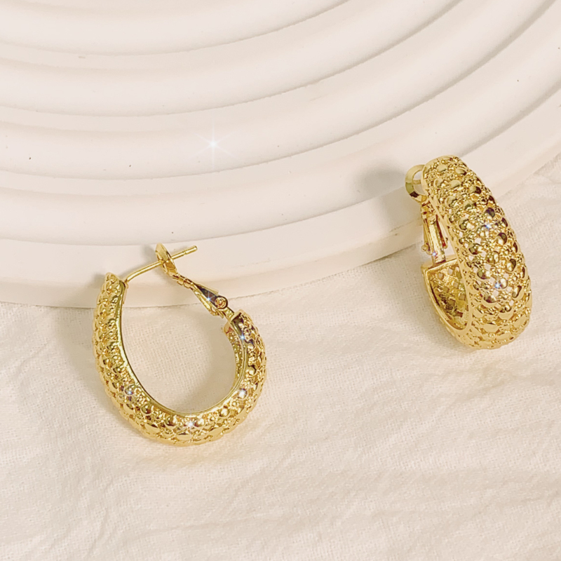 gold hypoallergenic real designer earrings for women