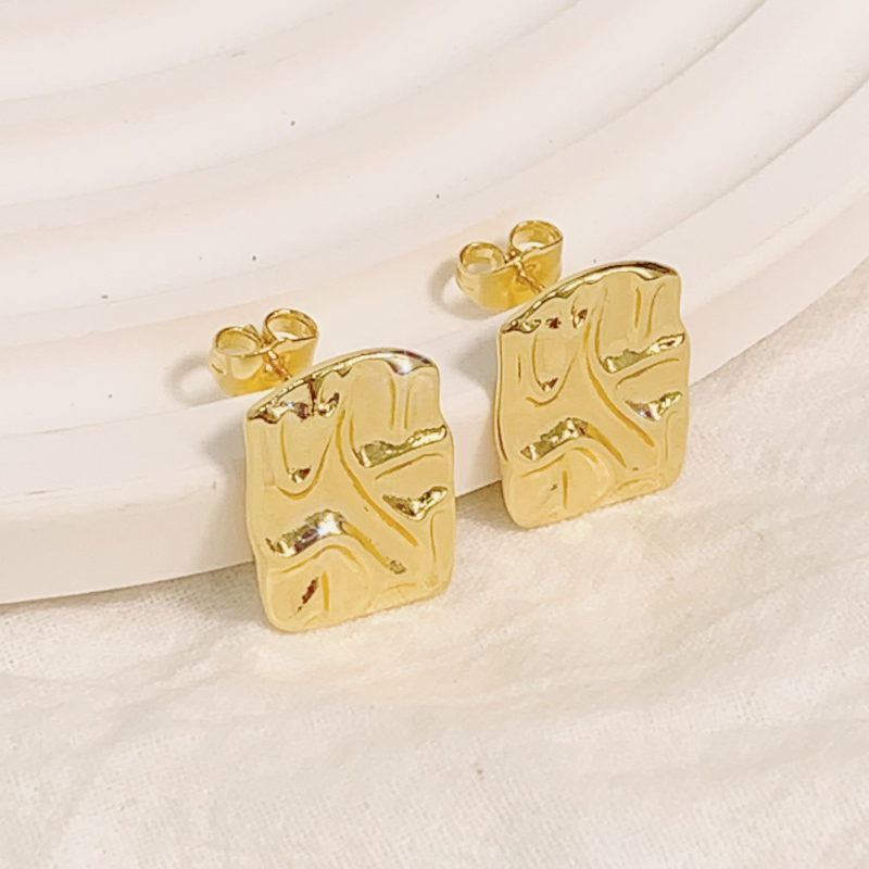 funky luxury yellow gold trendy earrings for women hypoallergenic jewelry