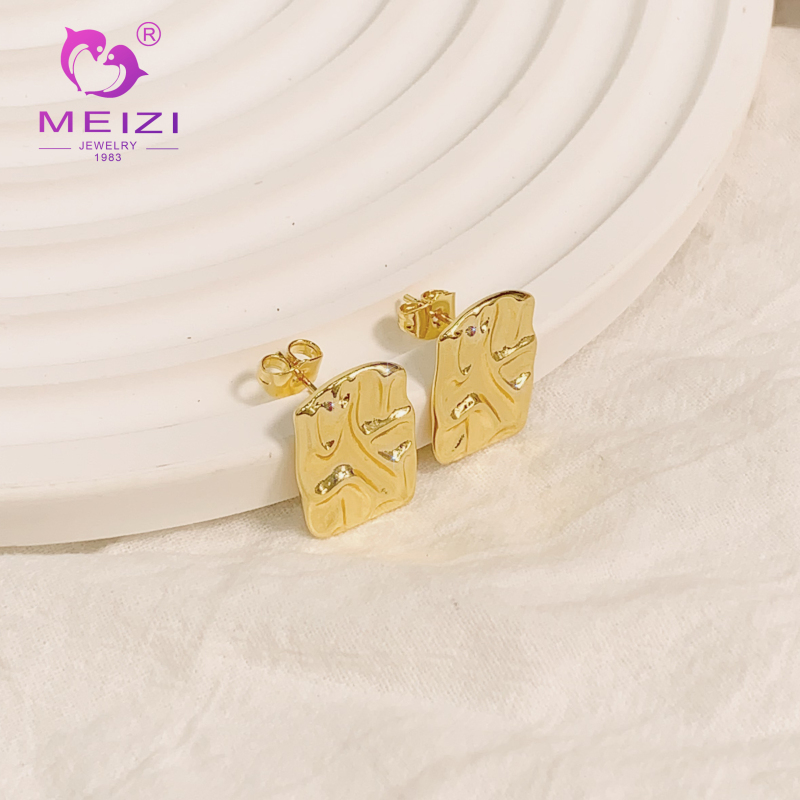 funky luxury yellow gold trendy earrings for women hypoallergenic jewelry