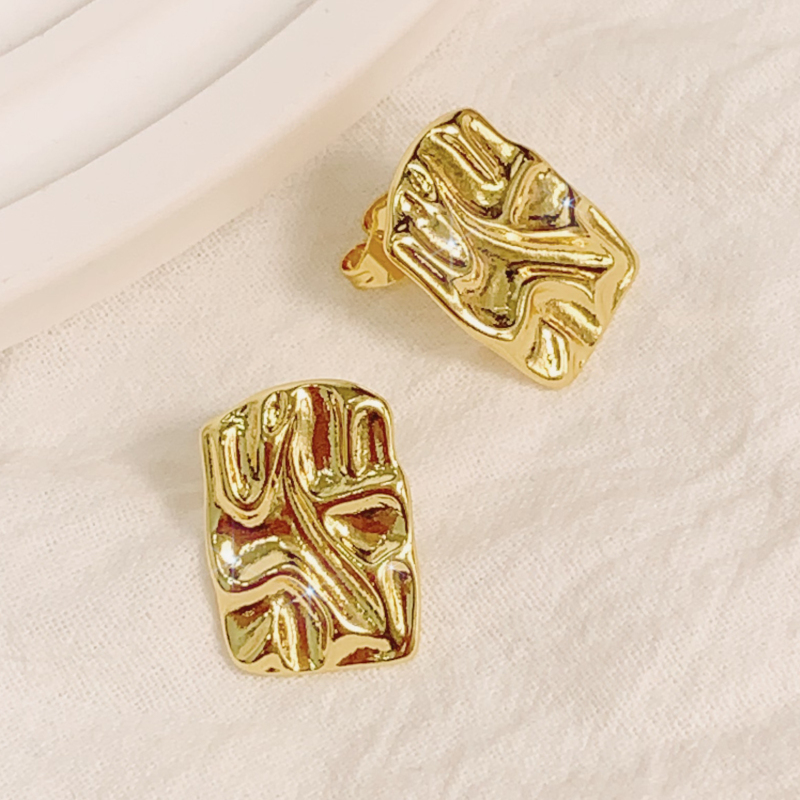 funky luxury yellow gold trendy earrings for women hypoallergenic jewelry