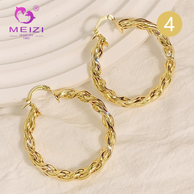 Brincos de argola em ouro 18k com diamantes para mulheres