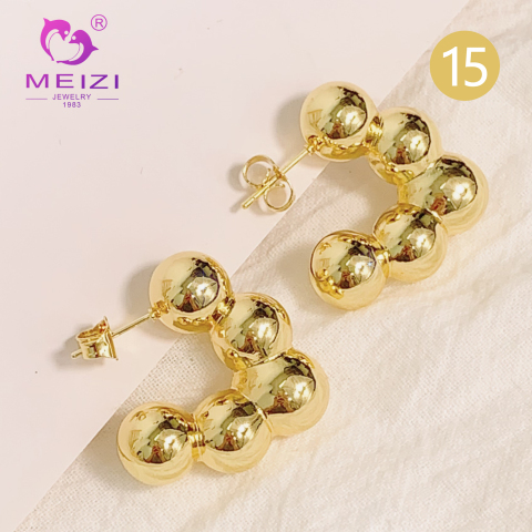 gelung tebal 18k gold filled subang bridesmaid subang untuk wanita