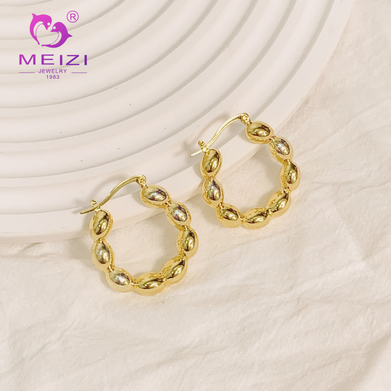 large 18k gold plated studs hoop statement earrings for women