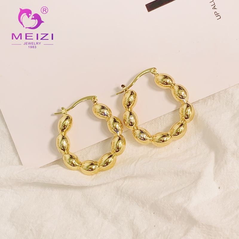 large 18k gold plated studs hoop statement earrings for women