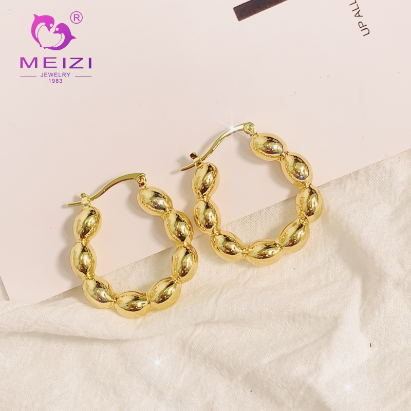 large 18k gold plated studs hoop statement earrings for women