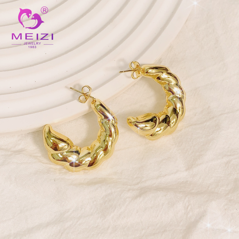 18k gold statement best waterproof initial earrings for sensitive ears