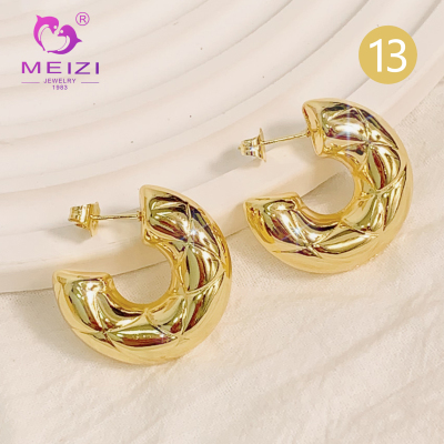 Brincos de argola de ouro grossos e hipoalergênicos para mulheres