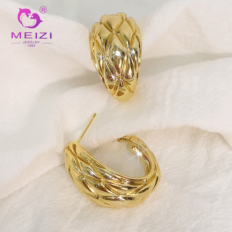 fashion cute hypoallergenic stud bridesmaid gold plated earrings