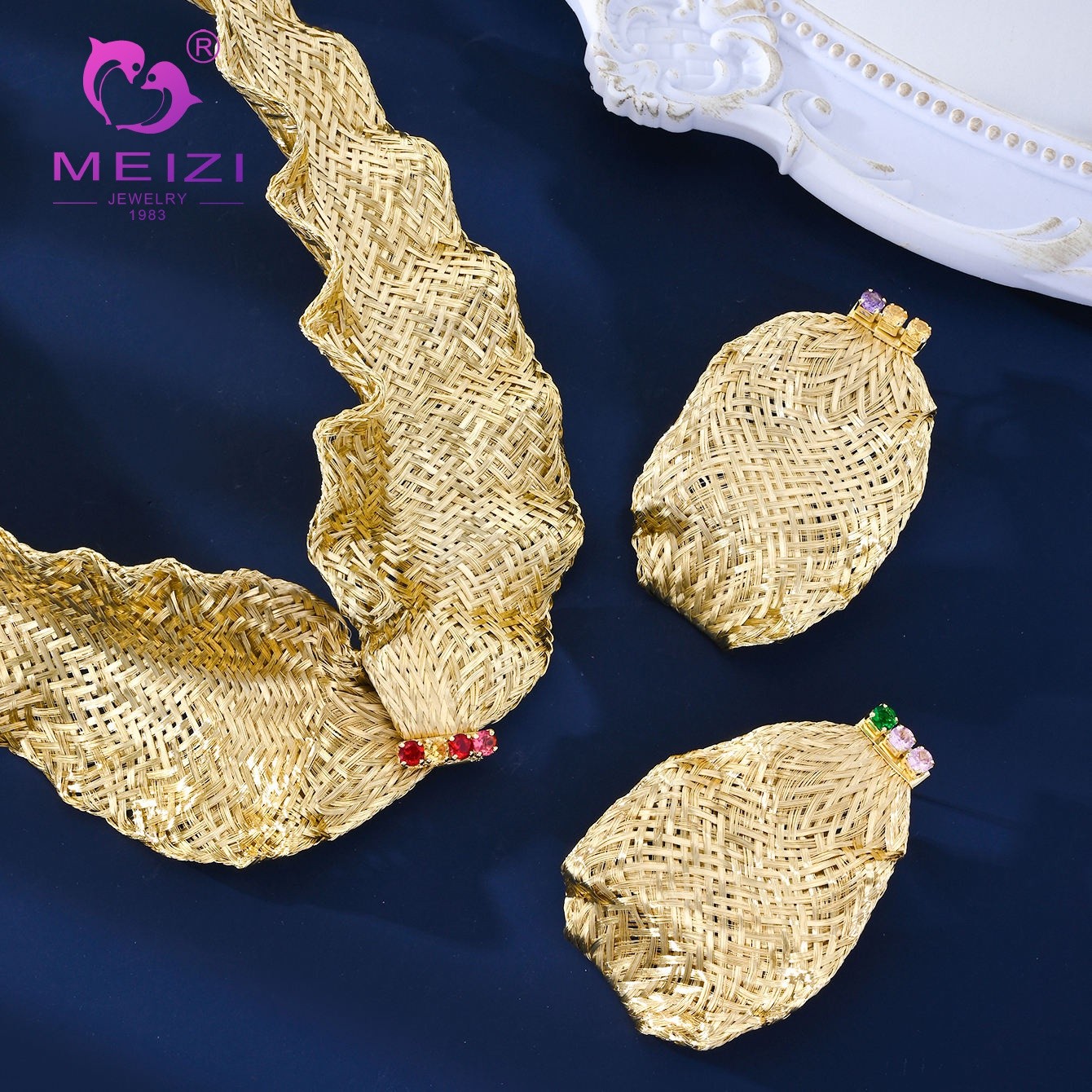 Gold-plated woven jewelry