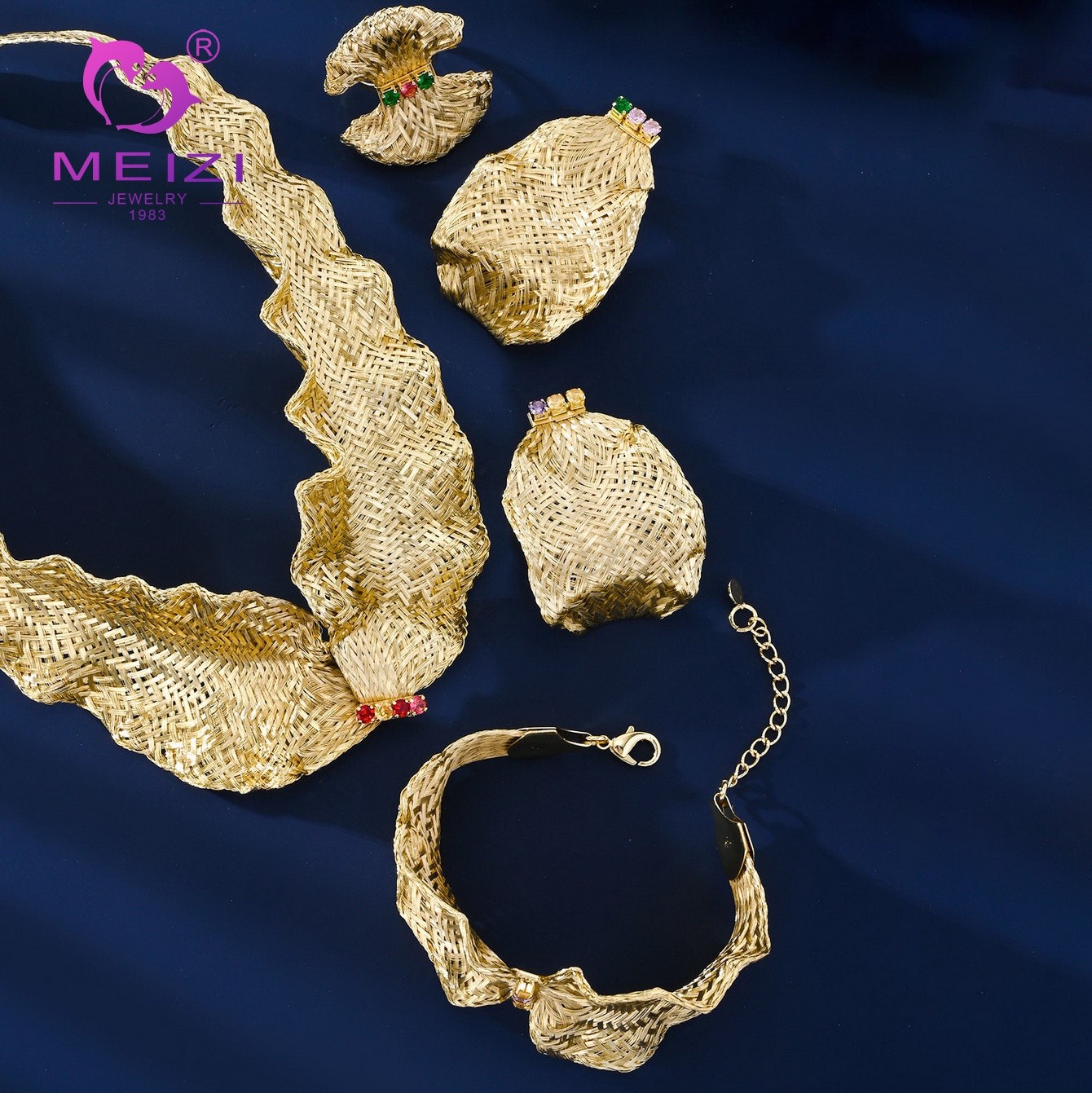 Gold-plated woven jewelry