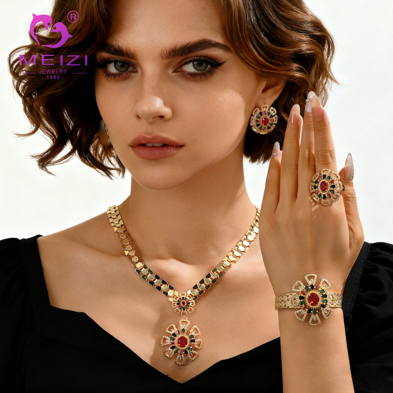 Vintage court-style jewelry set