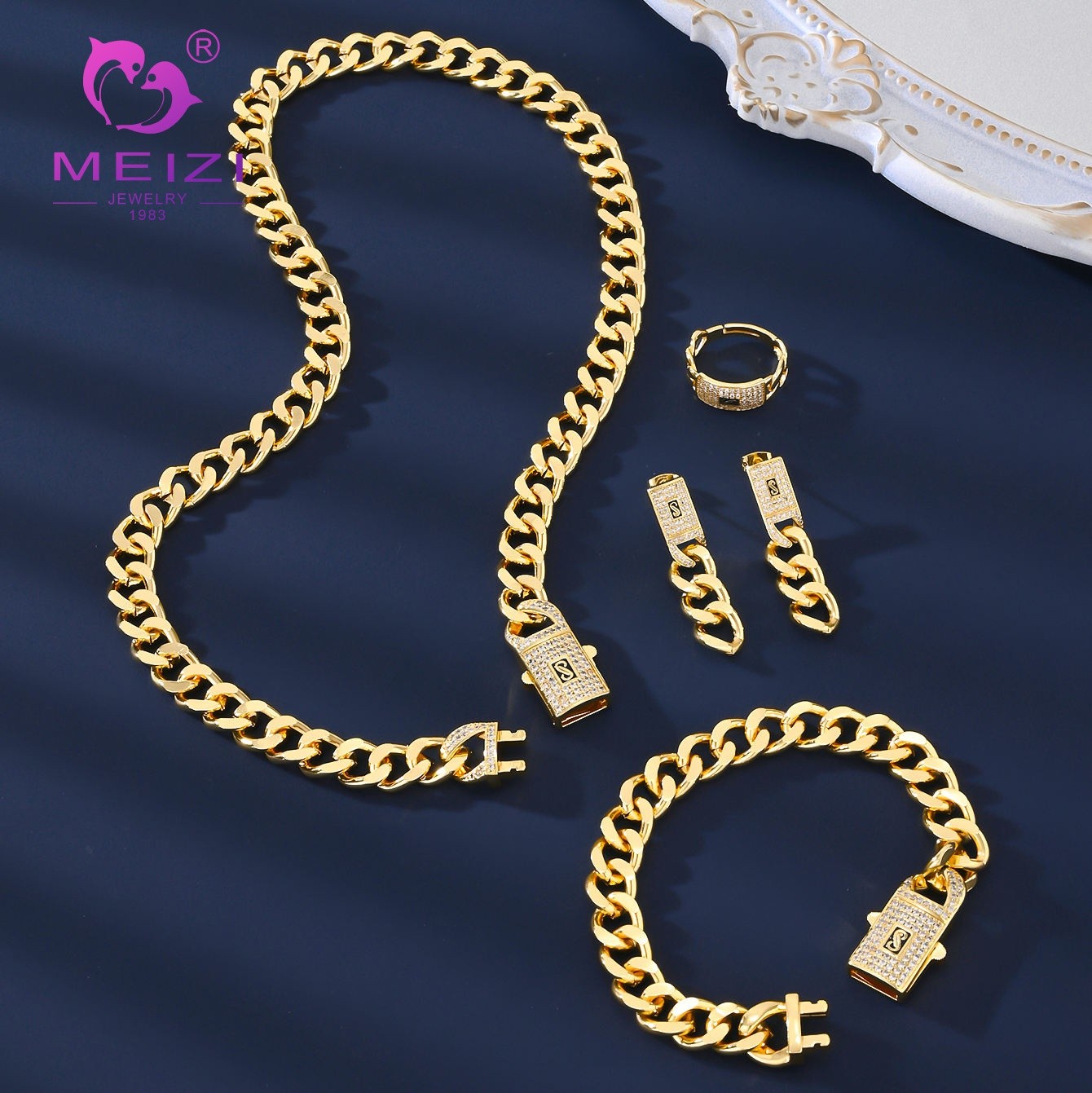 Hip-hop luxury jewelry set