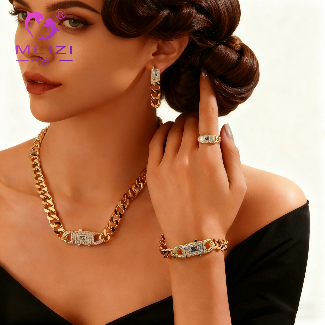 Hip-hop luxury jewelry set