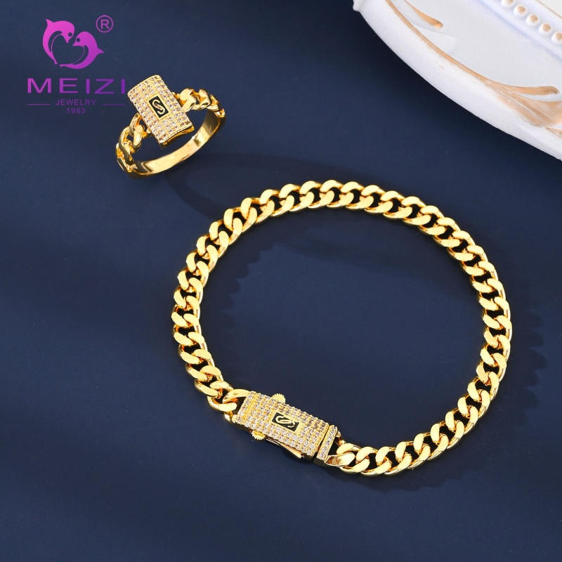 Hip-Hop Luxury Lock Chain Jewelry Set
