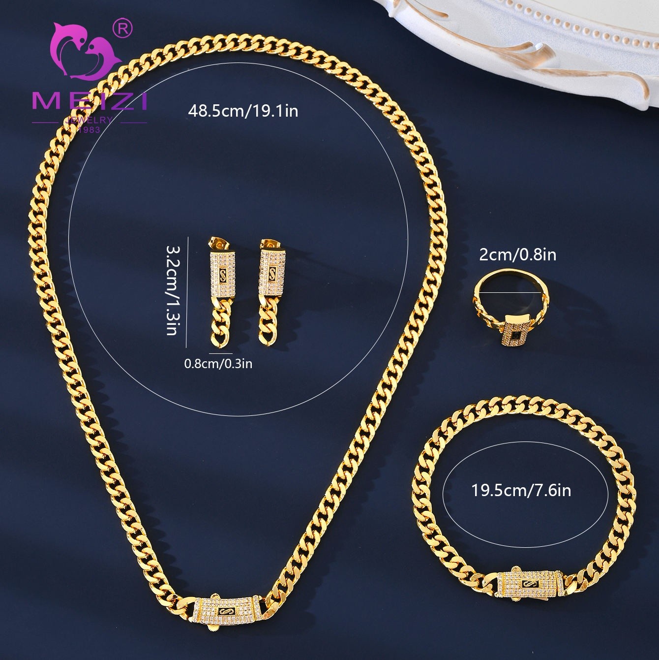 Lock chain jewelry set