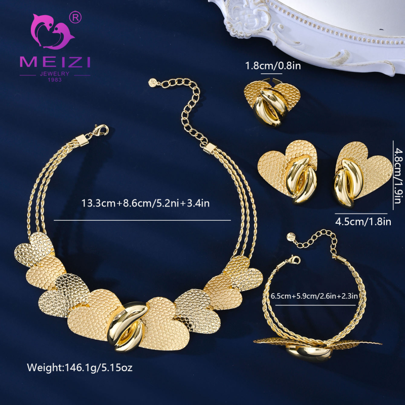 Set Barang Kemas Vintaj Romantik Bersalut Emas Wanita