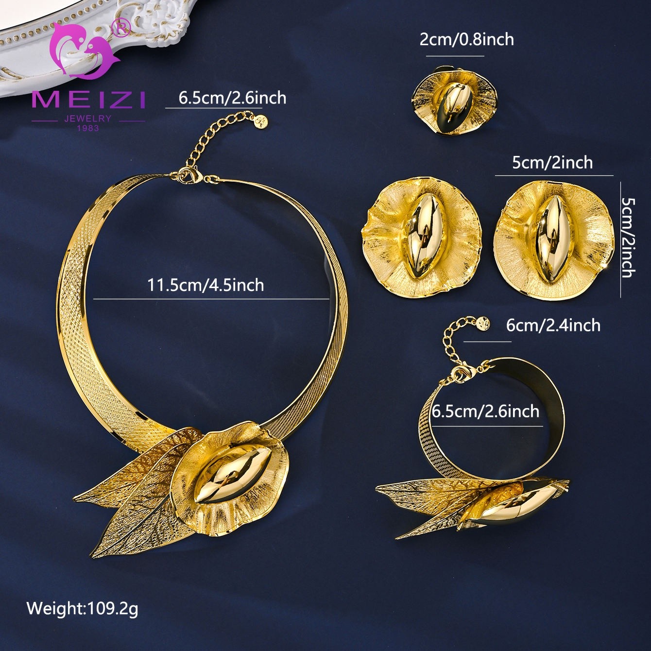 Gold-Plated Artistic Jewelry Set;