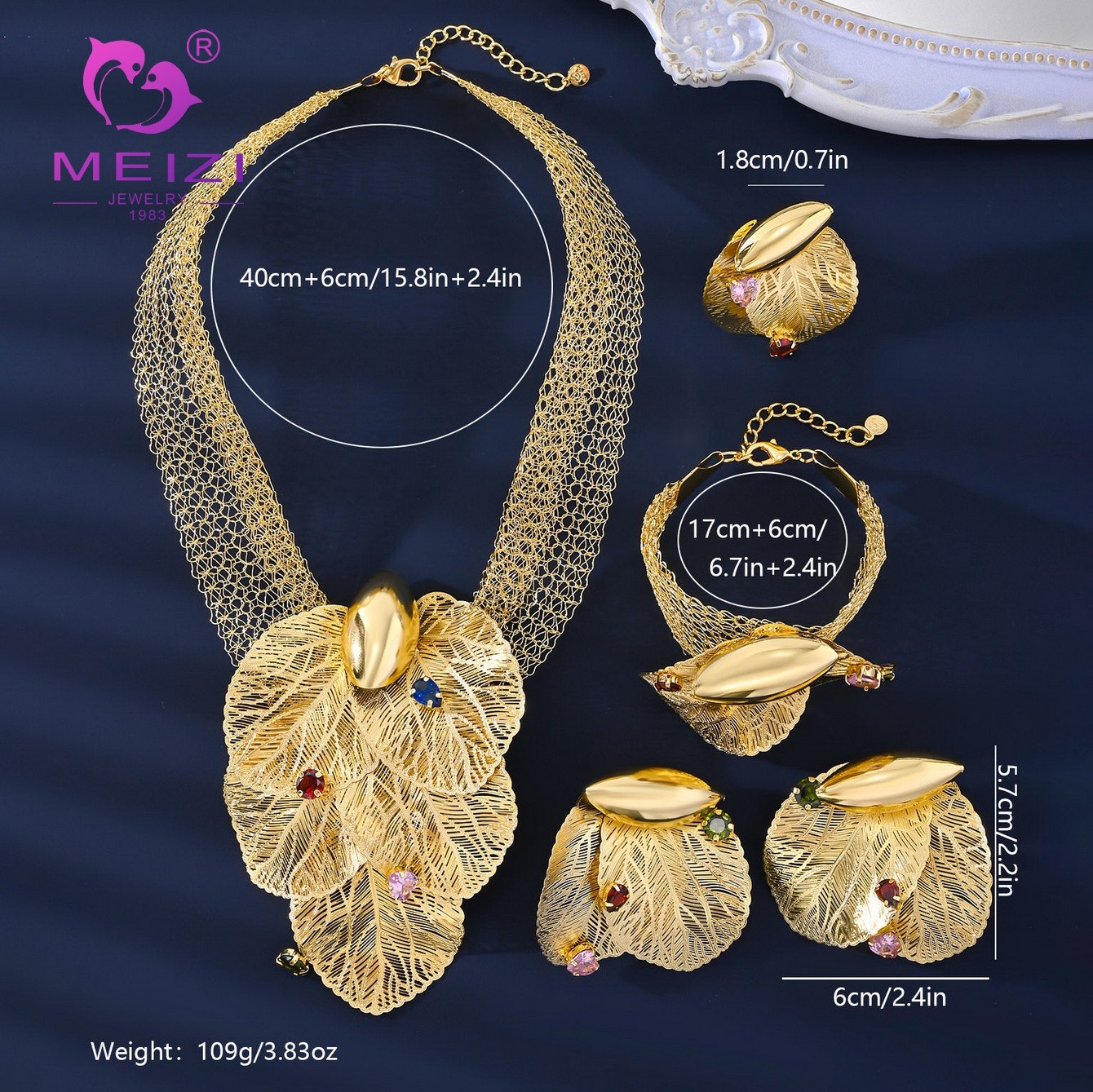 Artistic Leaf Jewelry Set