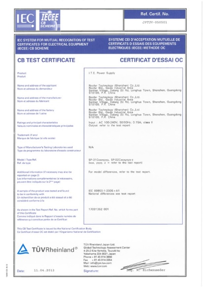 TUV product certification