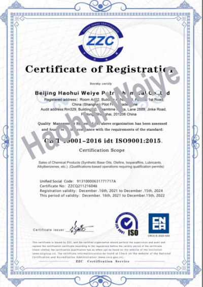 ISO9001:2015 Certificate