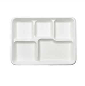 5 Compartment Bagasse Fiber Tableware Plate
