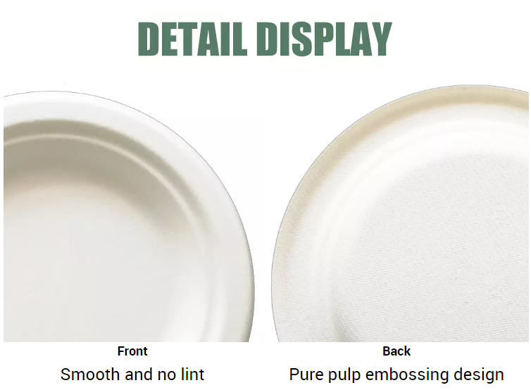 Supply Restaurant Disposable Sugarcane Bagasse Pulp 9 Inch Round Plates