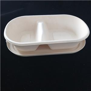 2 Compartment Sugarcane Takeaway Disposable Lunch Box