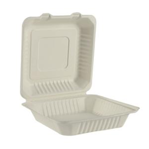 8inch 9inch Biodegradable Sugarcane Bagasse Food Packaging Boxes