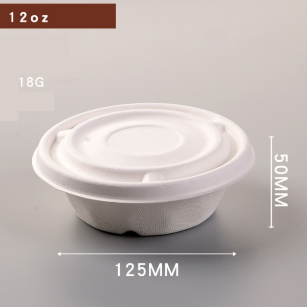 Food Packaging Bagasse Pulp Round Bowl
