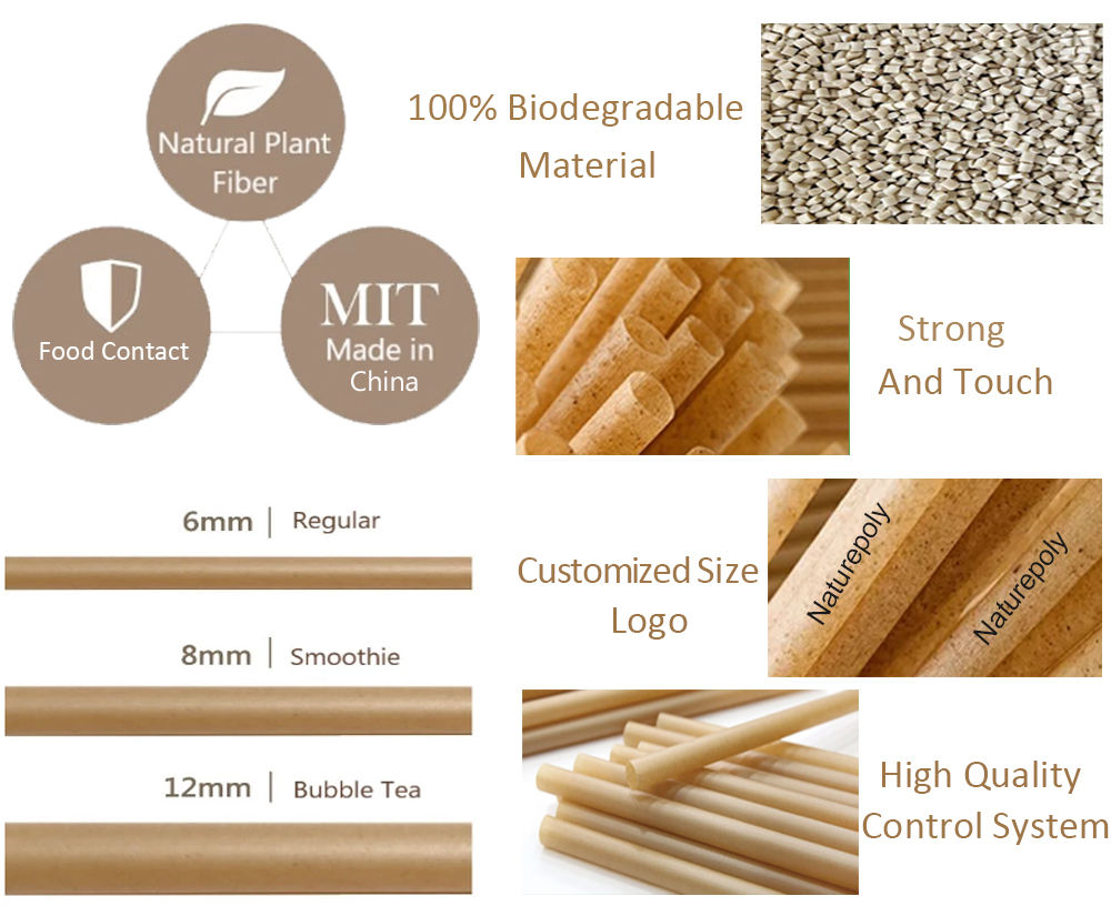 bagasse disposable sugarcane fiber drinking straw for juice