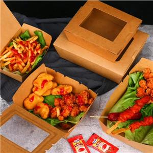 kraft paper box with window for food