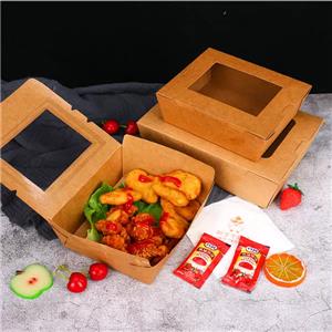 Китай коробка из крафт-бумаги с окошком для еды, производитель