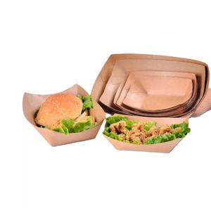 disposable kraft food paper boat food tray