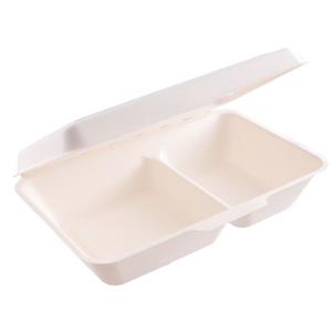 scatola di polpa di bagassa di canna da zucchero scatola per pasti a conchiglia biodegradabile