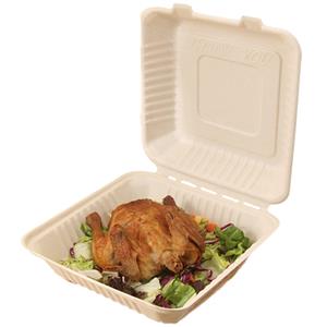 8inch 9inch Biodegradable Sugarcane Bagasse Food Packaging Boxes