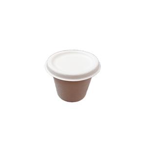 Gobelets en fibre de bagasse avec couvercles 4 oz