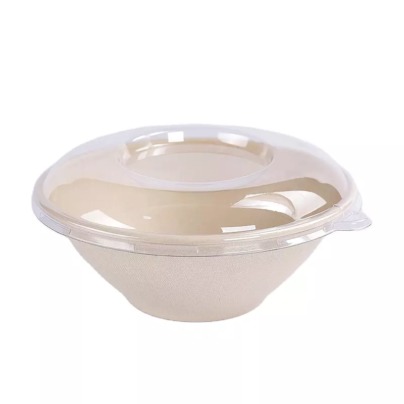 40oz sugarcane pulp tableware take-away bagasse bowl with lid